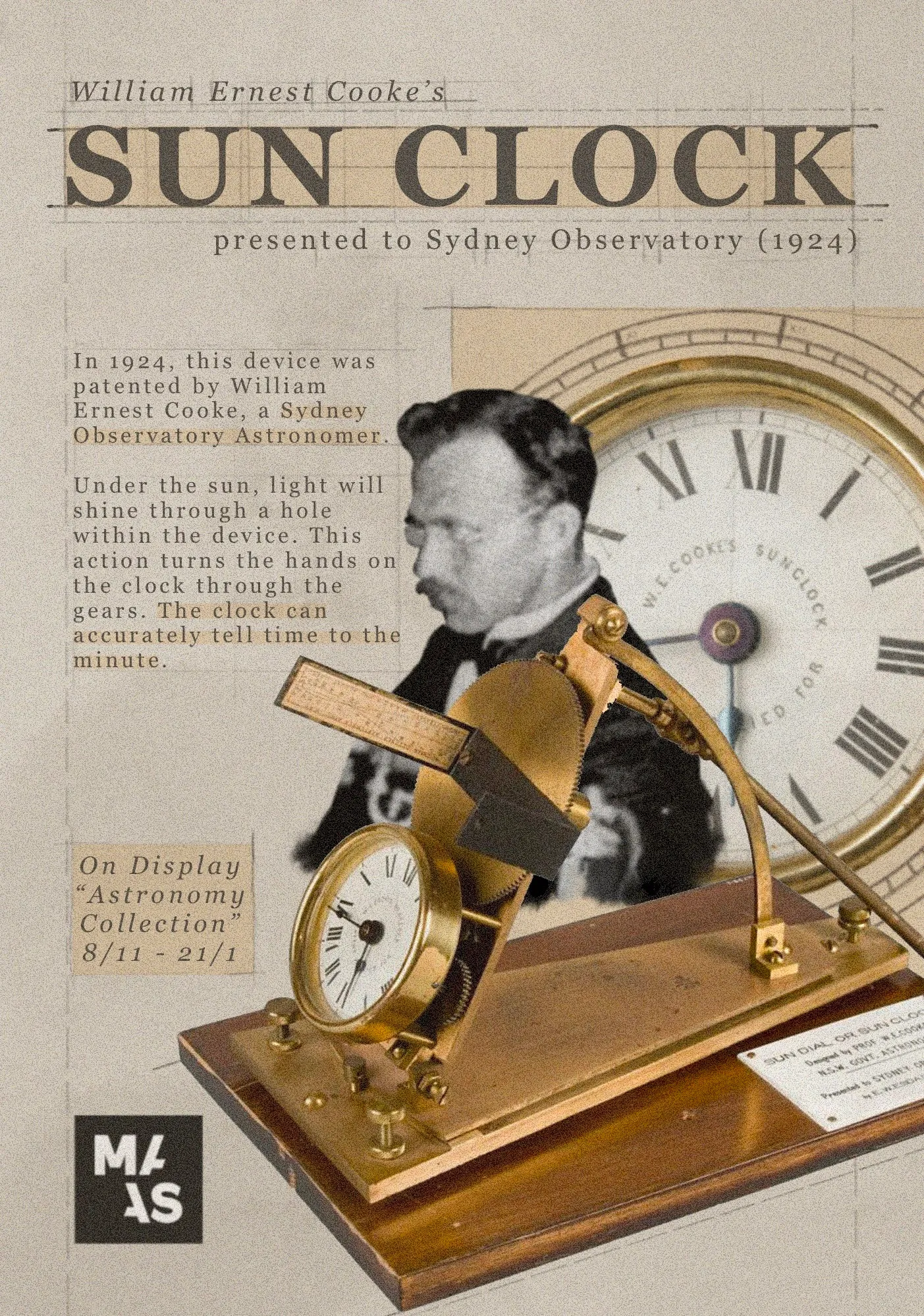Sun Clock Poster